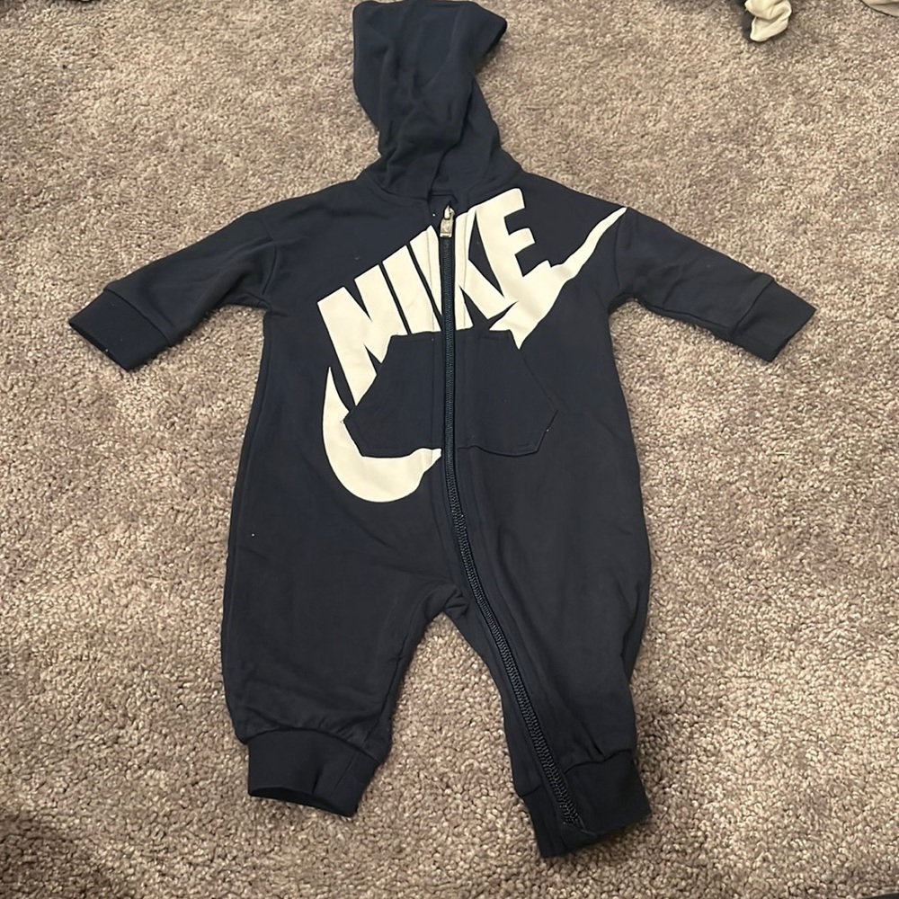 Nike navy blue hooded onesie